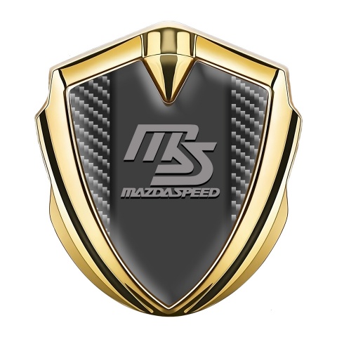 Mazda Speed Silicon Emblem Badge Gold Dark Carbon Sport Grey Logo