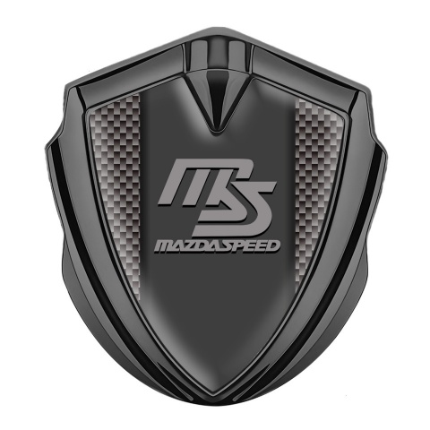 Mazda Speed Emblem Car Badge Graphite Carbon Fiber Sport Grey Logo