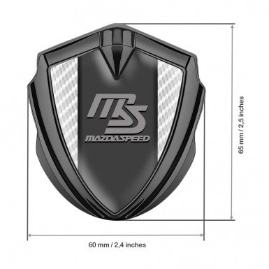 Mazda Speed Badge Self Adhesive Graphite White Carbon Sport Grey Logo
