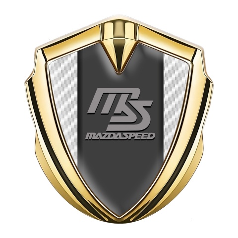 Mazda Speed Badge Self Adhesive Gold White Carbon Sport Grey Logo