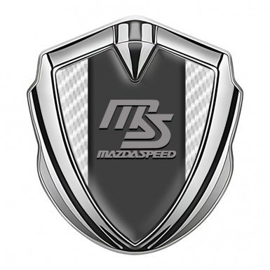 Mazda Speed Badge Self Adhesive Silver White Carbon Sport Grey Logo
