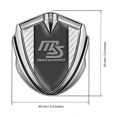 Mazda Speed Badge Self Adhesive Silver White Carbon Sport Grey Logo