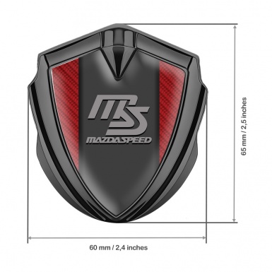 Mazda Speed Emblem Fender Badge Graphite Red Carbon Sport Grey Logo