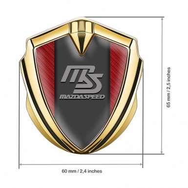 Mazda Speed Emblem Fender Badge Gold Red Carbon Sport Grey Logo
