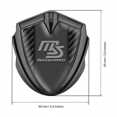 Mazda Speed Fender Emblem Badge Graphite Black Carbon Sport Grey Logo
