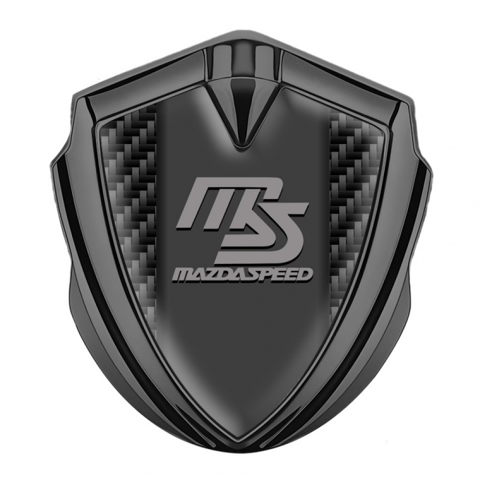 Mazda Speed Fender Emblem Badge Graphite Black Carbon Sport Grey Logo