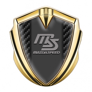 Mazda Speed Fender Emblem Badge Gold Black Carbon Sport Grey Logo