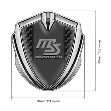 Mazda Speed Fender Emblem Badge Silver Black Carbon Sport Grey Logo