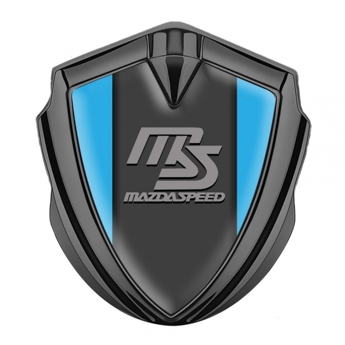 Mazda Speed Emblem Trunk Badge Graphite Blue Base Sport Grey Logo