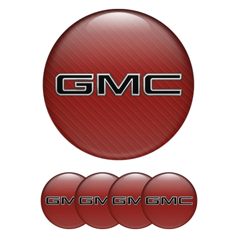 GMC Silicone Emblems for Wheel Center Caps Red Carbon Edition