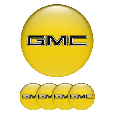 GMC Silicone Emblems for Wheel Center Caps Yellow Edition