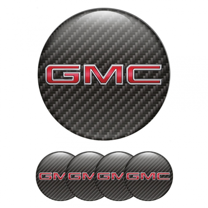 GMC Silicone Stickers for Wheel Center Caps Carbon Edition