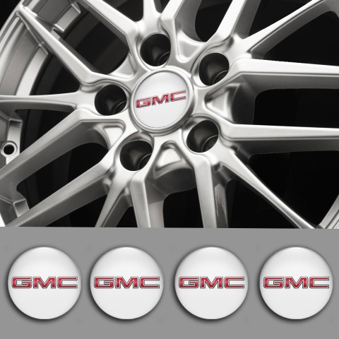 GMC Silicone Emblems for Wheel Center Caps White Edition