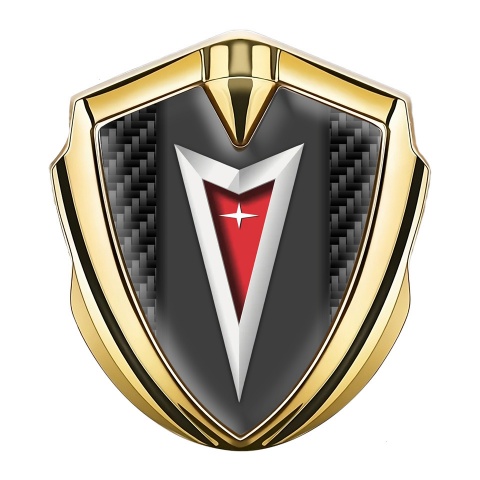 Pontiac Bodyside Emblem Self Adhesive Gold Black Carbon Classic Logo Edition