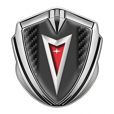 Pontiac Bodyside Emblem Self Adhesive Silver Black Carbon Classic Logo Edition