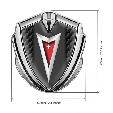 Pontiac Bodyside Emblem Self Adhesive Silver Black Carbon Classic Logo Edition