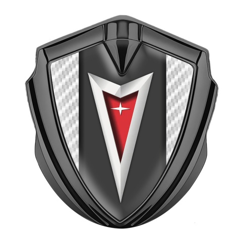 Pontiac Emblem Silicon Badge Graphite White Carbon Classic Logo Edition