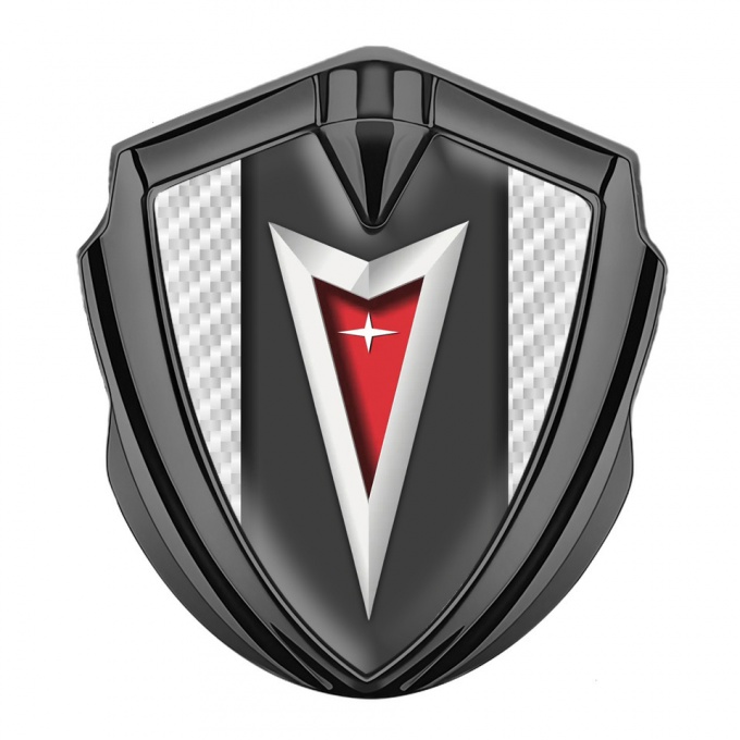 Pontiac Emblem Silicon Badge Graphite White Carbon Classic Logo Edition