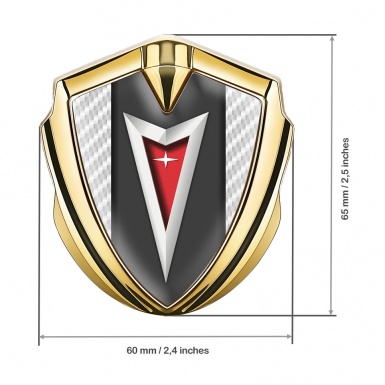 Pontiac Emblem Silicon Badge Gold White Carbon Classic Logo Edition