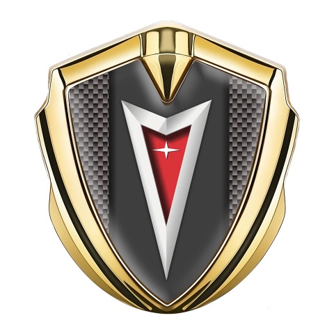 Pontiac Emblem Fender Badge Gold Grey Carbon Classic Logo Design