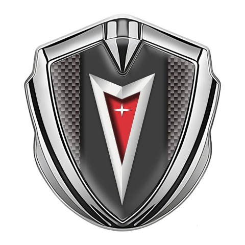 Pontiac Emblem Fender Badge Silver Grey Carbon Classic Logo Design