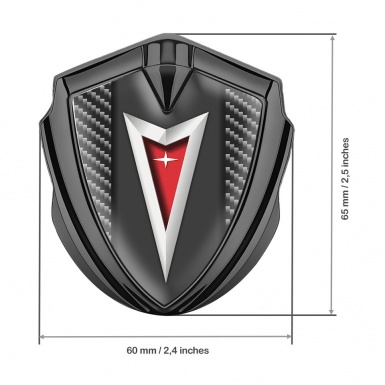 Pontiac Metal Emblem Self Adhesive Graphite Dark Carbon Classic Logo Design