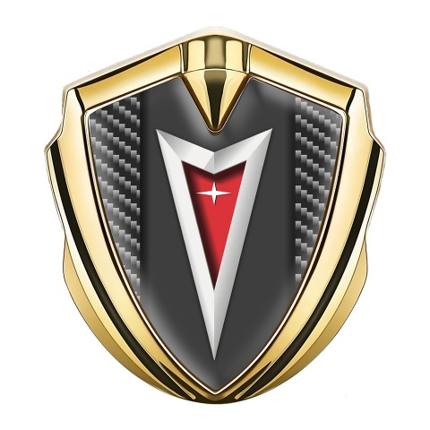 Pontiac Metal Emblem Self Adhesive Gold Dark Carbon Classic Logo Design