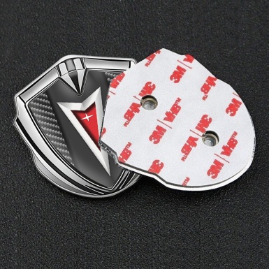 Pontiac Metal Emblem Self Adhesive Silver Dark Carbon Classic Logo Design