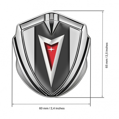 Pontiac Fender Emblem Badge Silver Grey Frame Classic Logo Design