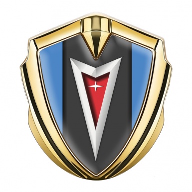 Pontiac Emblem Trunk Badge Gold Glacial Blue Classic Logo Edition
