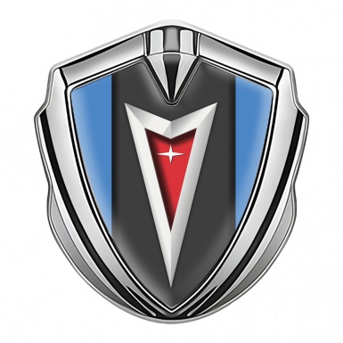 Pontiac Emblem Trunk Badge Silver Glacial Blue Classic Logo Edition