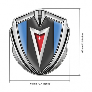 Pontiac Emblem Trunk Badge Silver Glacial Blue Classic Logo Edition