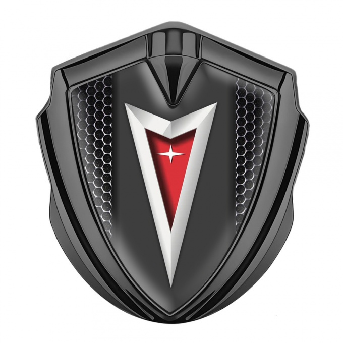 Pontiac Emblem Self Adhesive Graphite Black Grate Classic Logo Edition