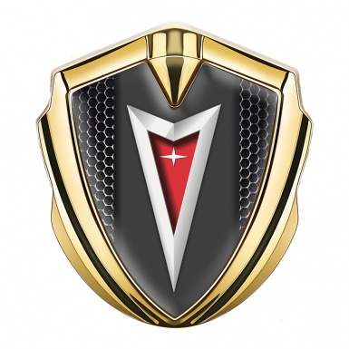 Pontiac Emblem Self Adhesive Gold Black Grate Classic Logo Edition