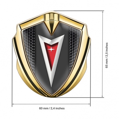 Pontiac Emblem Self Adhesive Gold Black Grate Classic Logo Edition