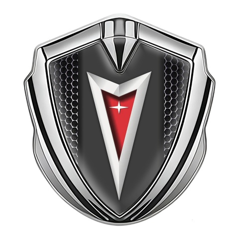 Pontiac Emblem Self Adhesive Silver Black Grate Classic Logo Edition