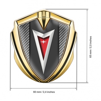 Pontiac Metal Emblem Badge Gold Light Carbon Classic Logo Edition