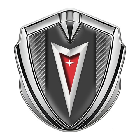 Pontiac Metal Emblem Badge Silver Light Carbon Classic Logo Edition