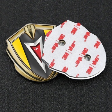 Pontiac Domed Emblem Badge Gold Yellow Frame Classic Logo Edition
