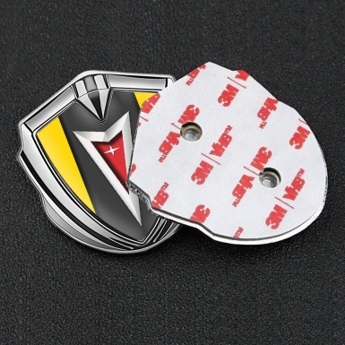 Pontiac Domed Emblem Badge Silver Yellow Frame Classic Logo Edition