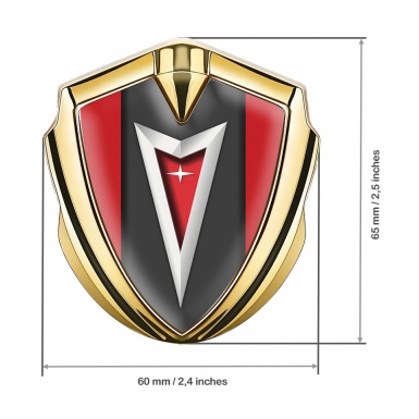 Pontiac Emblem Ornament Gold Red Frame Classic Logo Edition