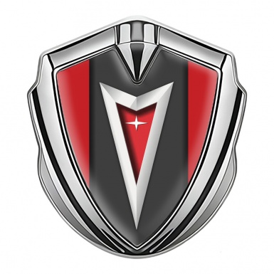 Pontiac Emblem Ornament Silver Red Frame Classic Logo Edition