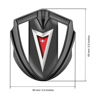Pontiac Emblem Ornament Graphite White Frame Classic Logo Edition
