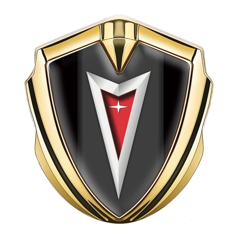 Pontiac Bodyside Domed Emblem Gold Black Frame Classic Logo Edition