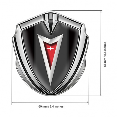 Pontiac Bodyside Domed Emblem Silver Black Frame Classic Logo Edition