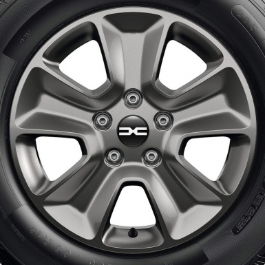 Dacia Domed Stickers Wheel Center Cap Black White