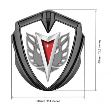 Pontiac Emblem Metal Badge Graphite White Firebird Grey Logo Special Edition