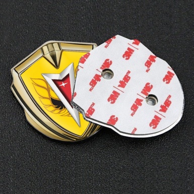 Pontiac Emblem Car Badge Gold Yellow Base Firebird Logo Special Edition