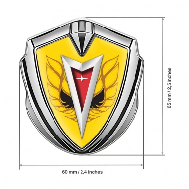 Pontiac Emblem Car Badge Silver Yellow Base Firebird Logo Special Edition
