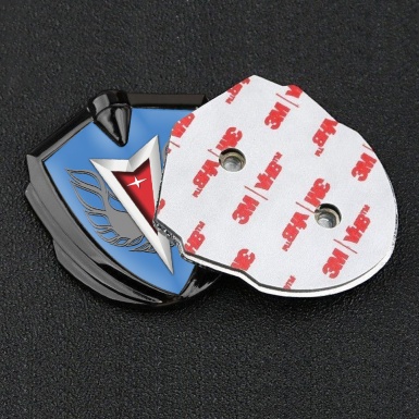 Pontiac Badge Self Adhesive Graphite Blue Base Grey Firebird Wings